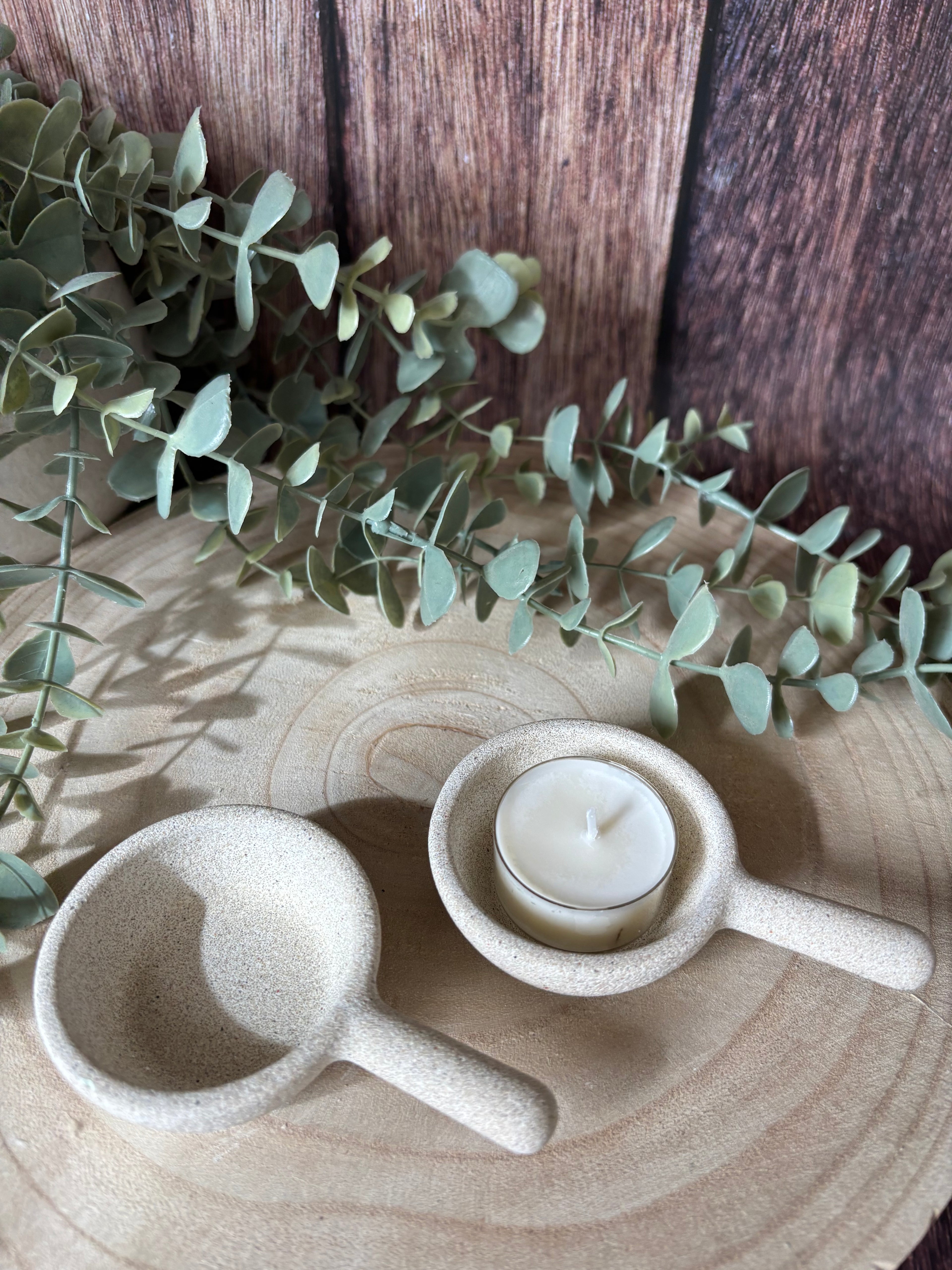 Stone tea light holder