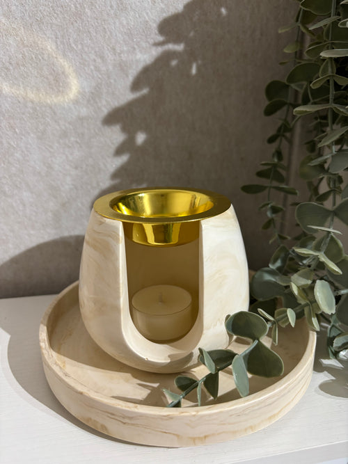 Cement wax melt burner pot