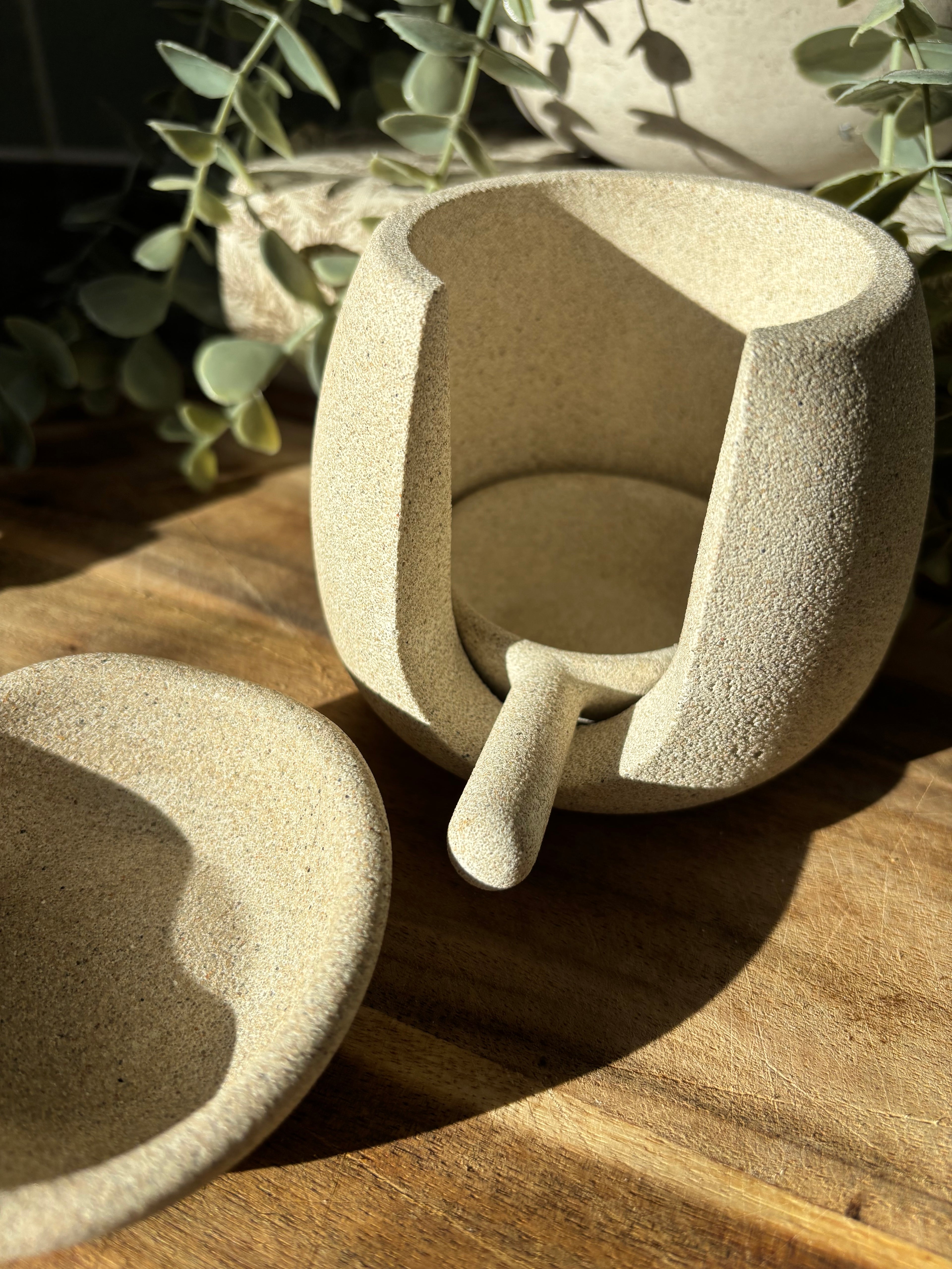 Stone tea light holder