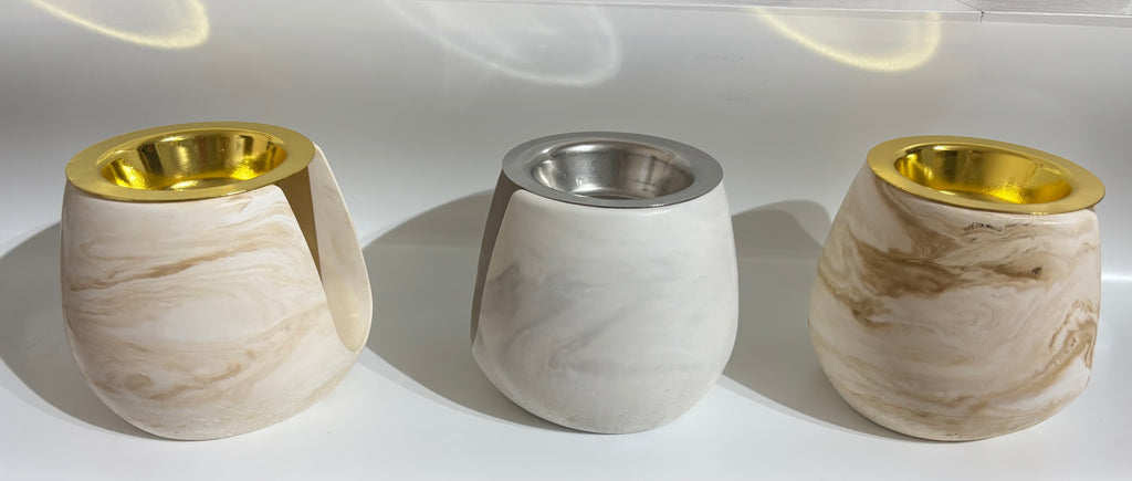 Cement wax melt burner pot