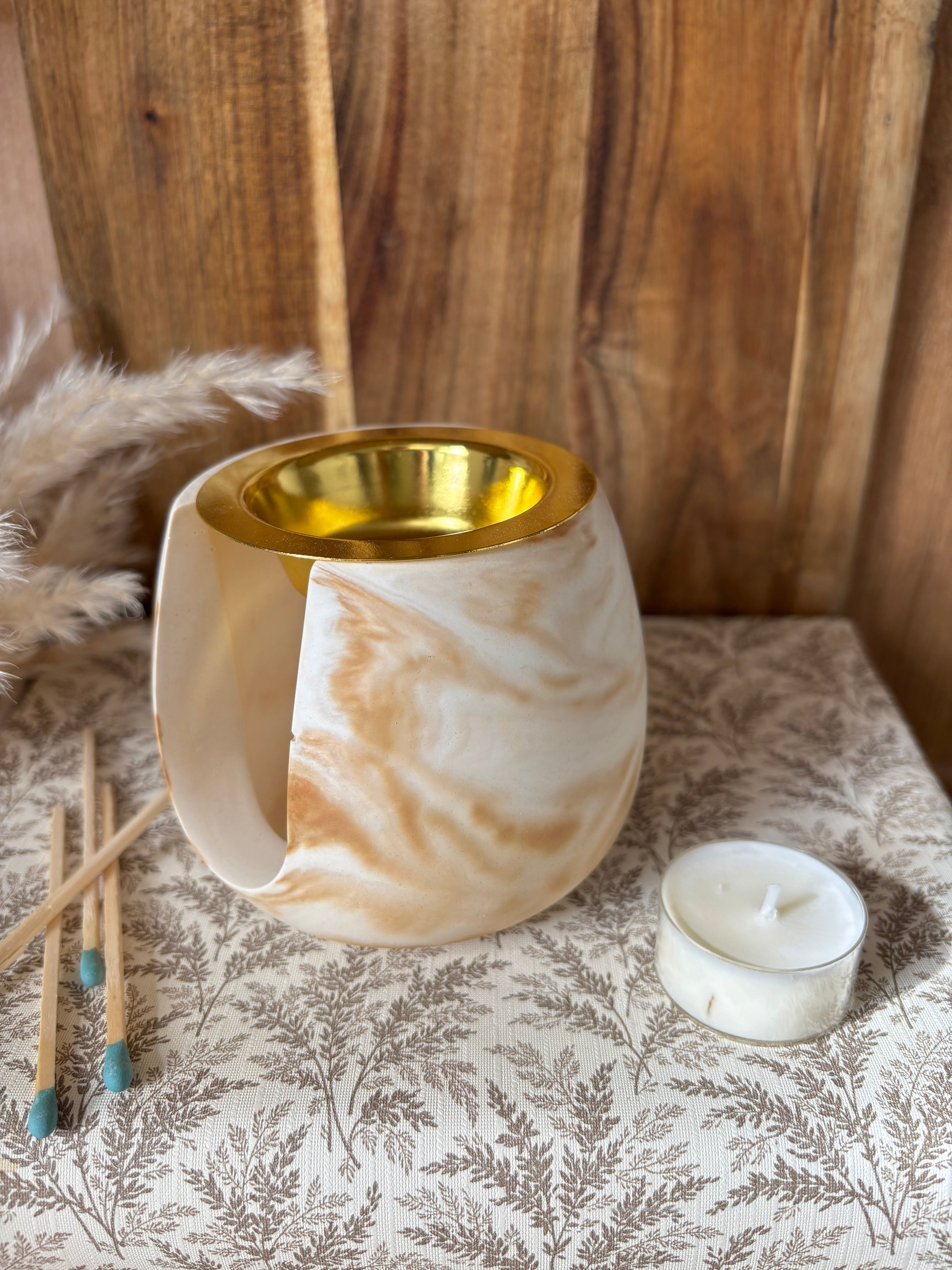 Cement wax melt burner pot