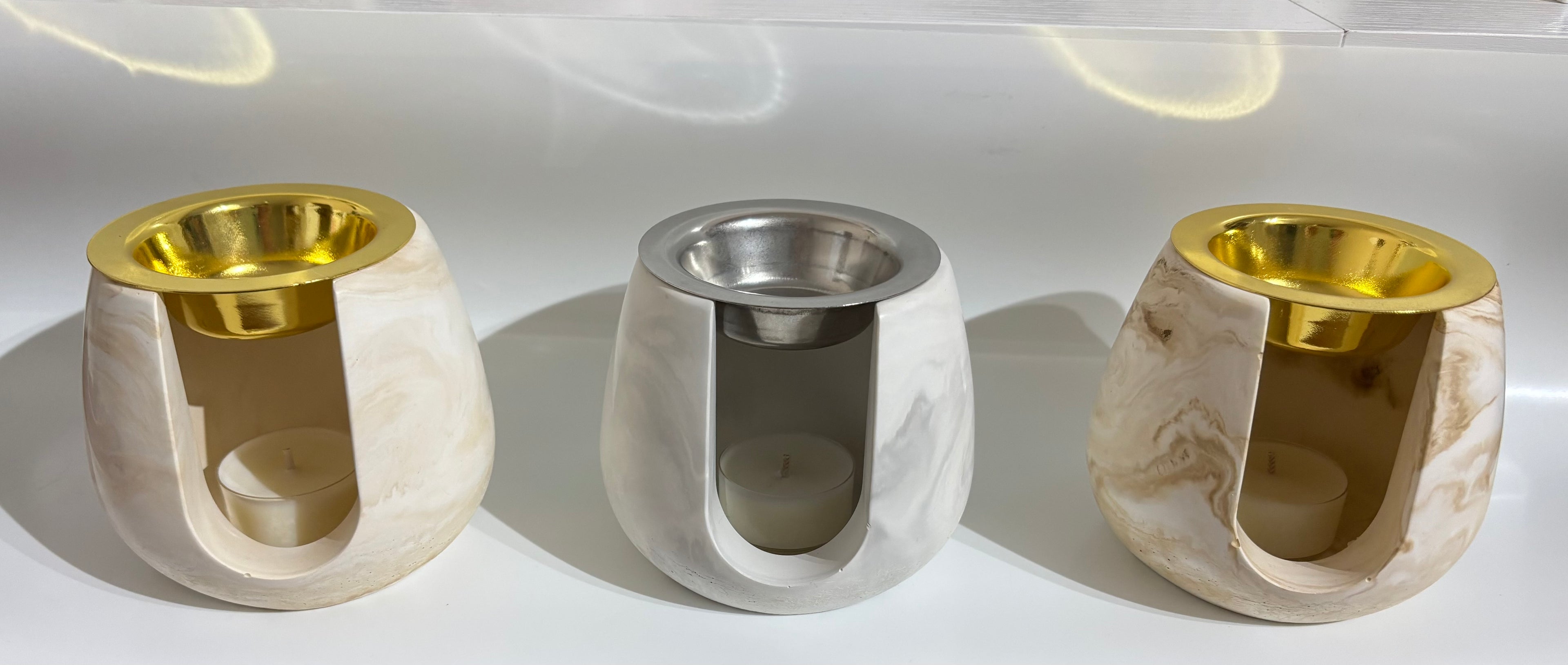 Cement wax melt burner pot