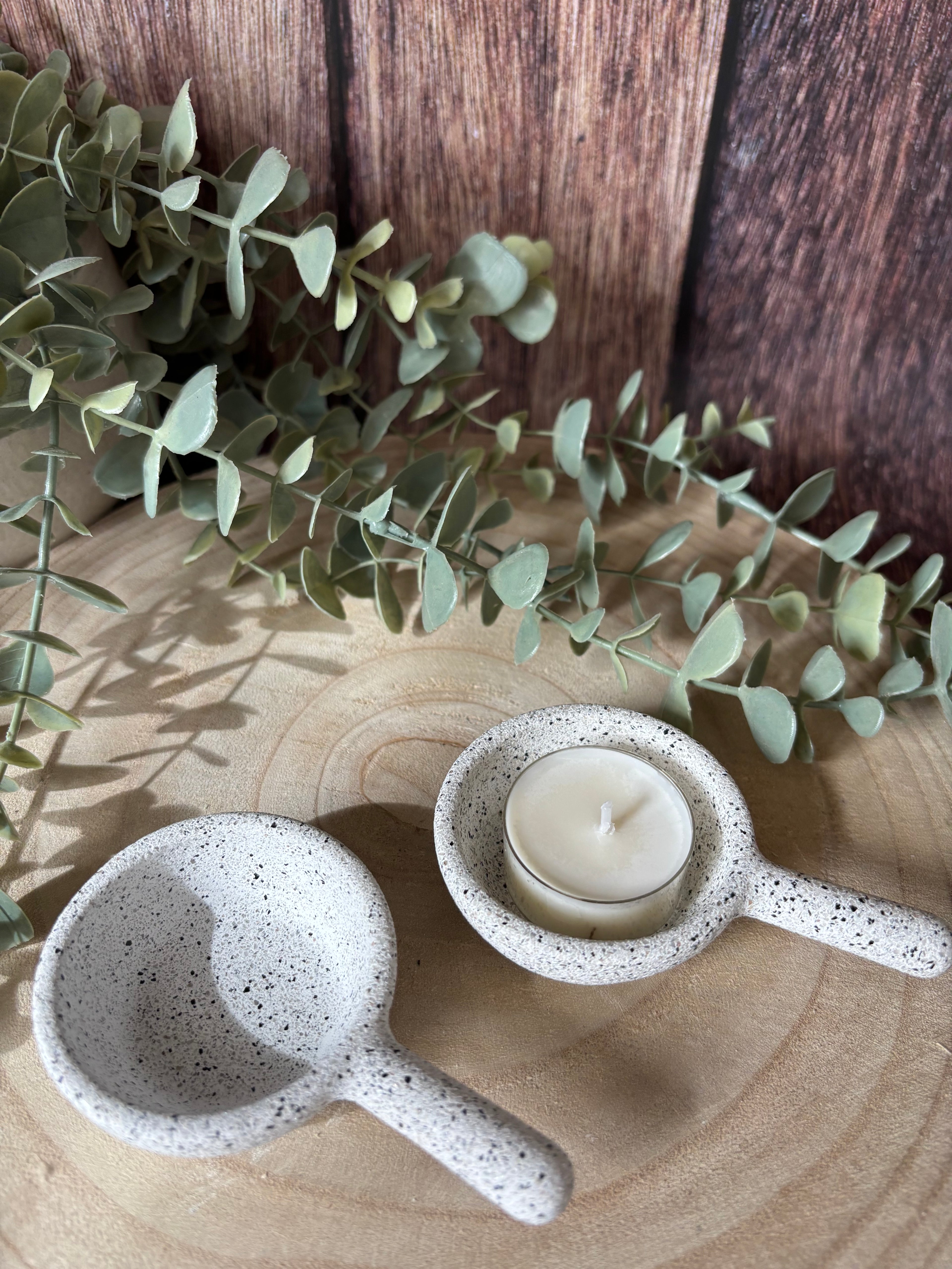 Stone tea light holder