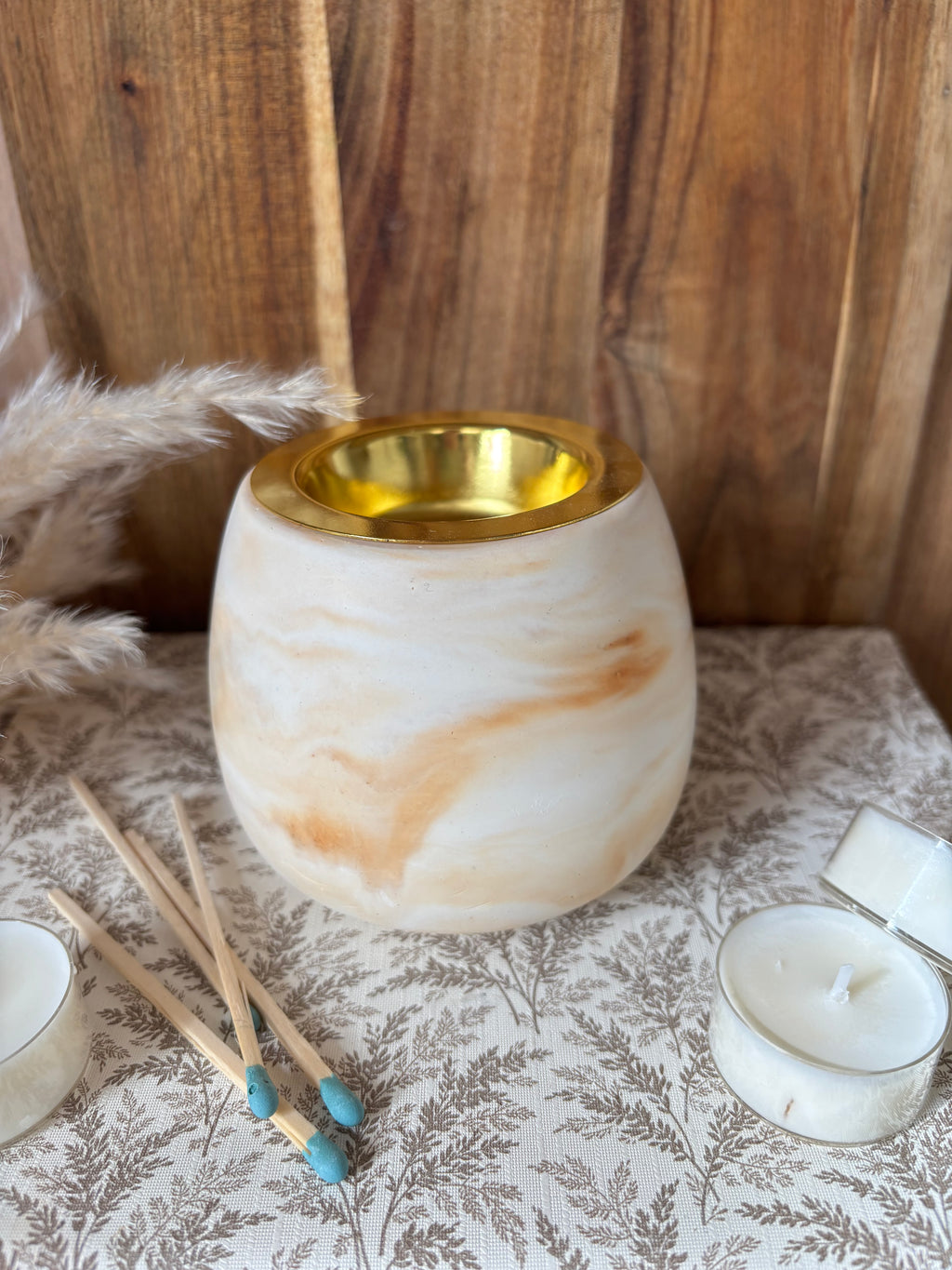 Cement wax melt burner pot