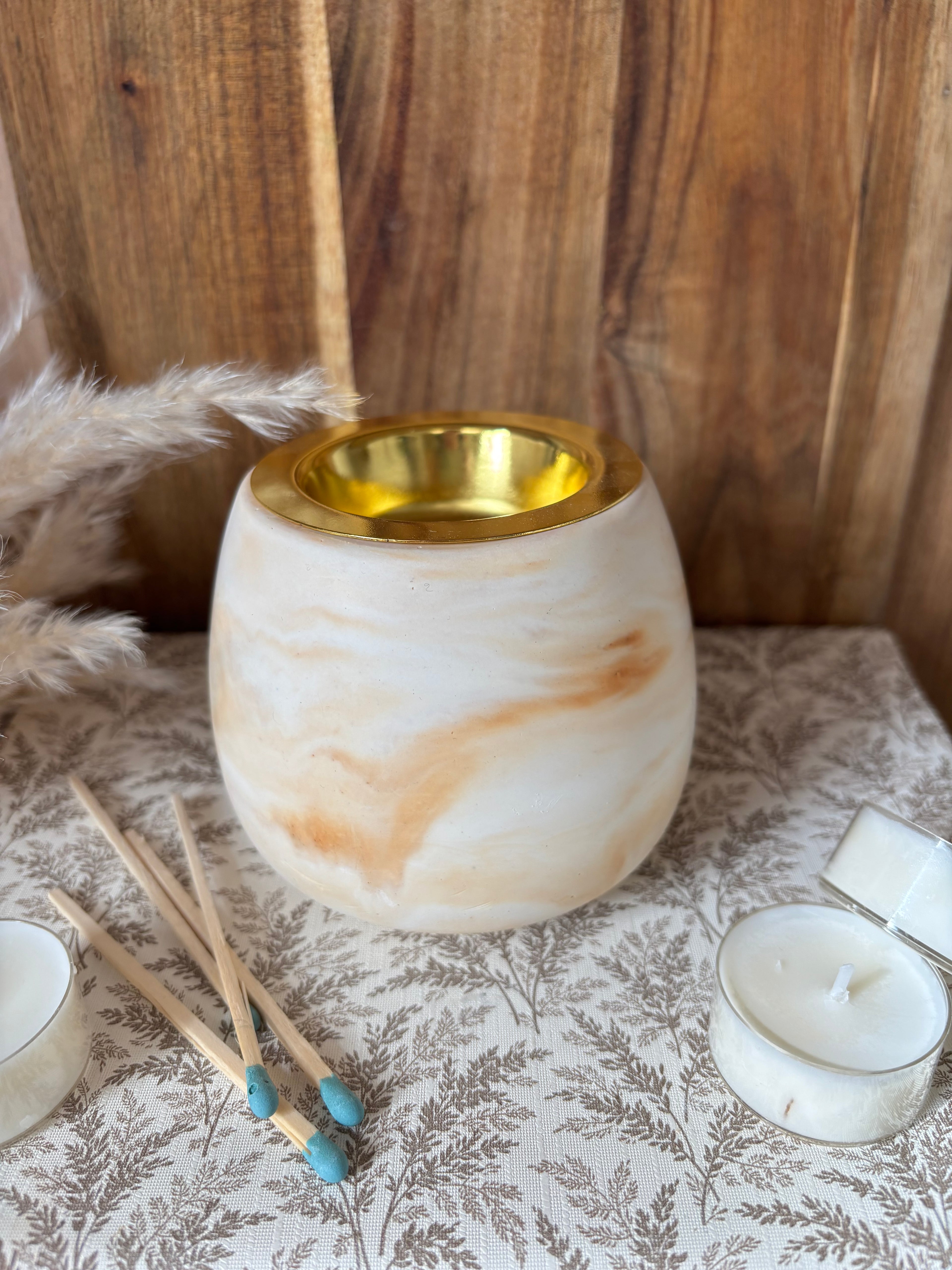 Cement wax melt burner pot