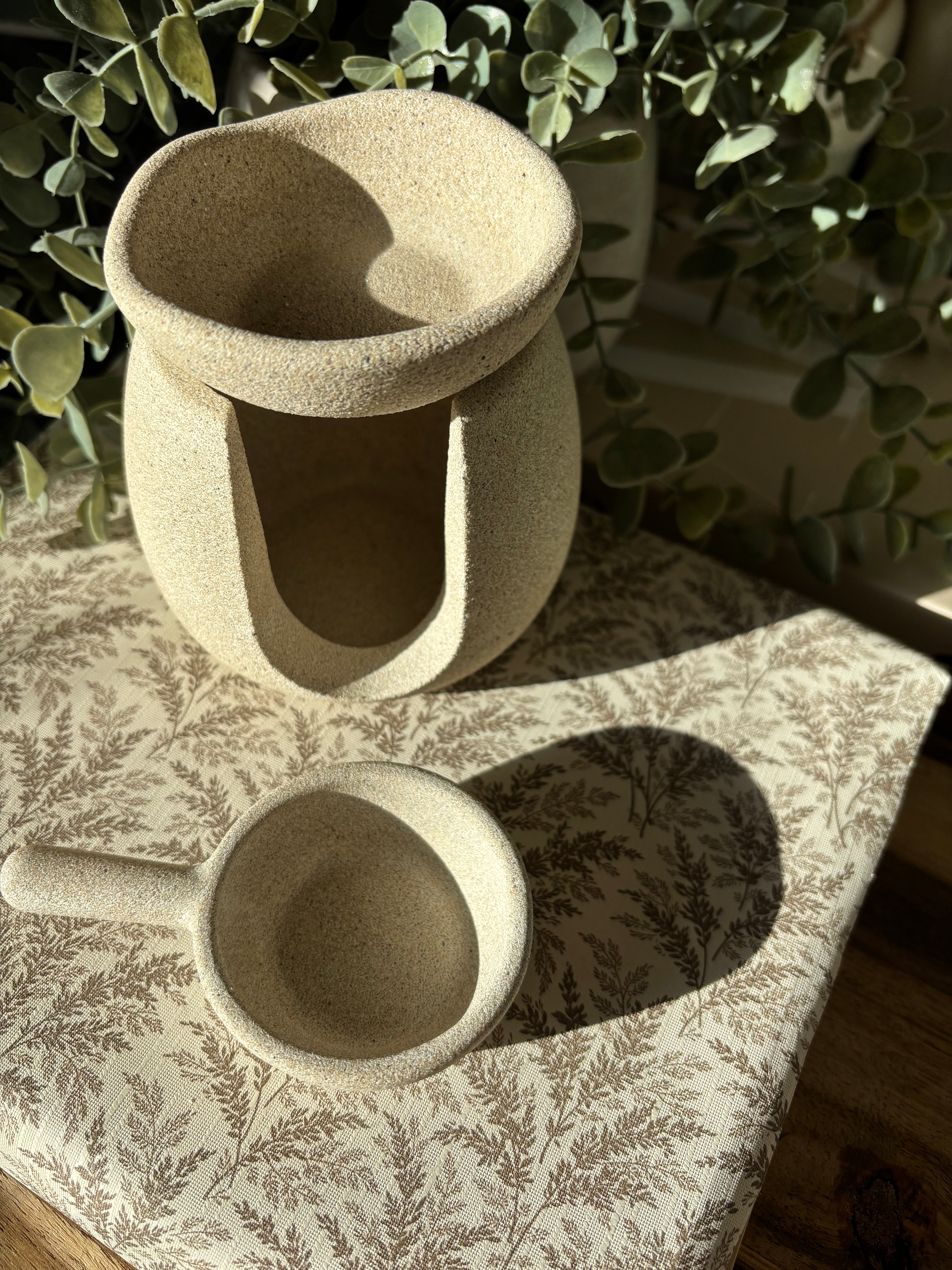 Stone wax melt burner